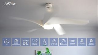 62 Zoll moderner weißer Deckenventilator mit LED-Licht im Test