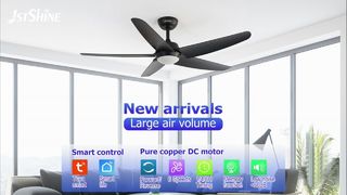 Bewertung des modernen 52-Zoll-Deckenventilators in Schwarz mit LED-Licht