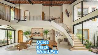 52-Zoll-Deckenventilator aus schwarzem Holz, leiser Gleichstrommotor