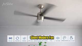 Leiser, moderner Deckenventilator mit LED-Licht