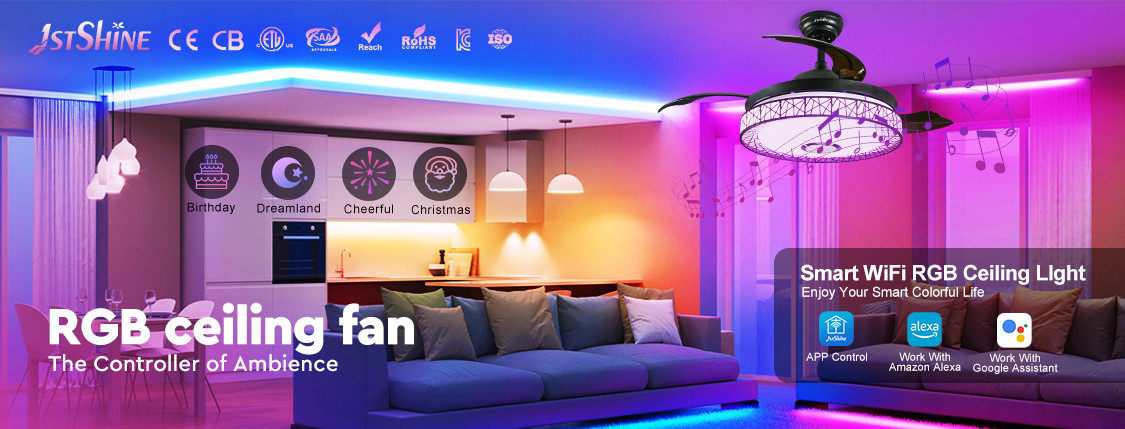 Jüngste Firmenblogs über Transformieren Sie Ihren Raum mit dem RGB-Deckenventilator von 1stShine: Anpassbare Beleuchtung & intelligente Funktionen