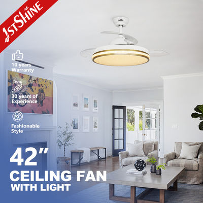 kaufen 42 Zoll Smart Kleines Rückziehbares LED-Licht Deckenventilator Wifi-Steuerung Für Schlafzimmer Online-Herstellung