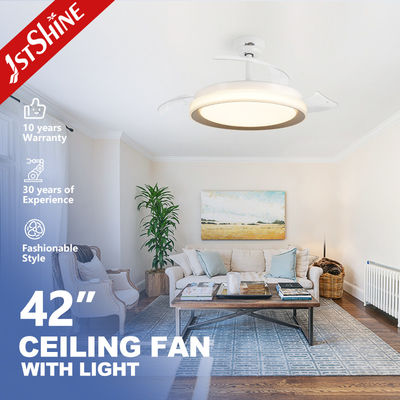 kaufen Home Hotel Office LED Deckenventilator Rückziehbare PC-Klingen und 3000K/4500K/6000K LED-Licht Online-Herstellung