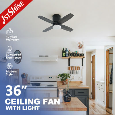kaufen 36-Zoll-Moderne Led Unsichtbare Deckenventilator Mini 4 Sperrholzblätter Niedrigprofil-Dimmlicht Online-Herstellung