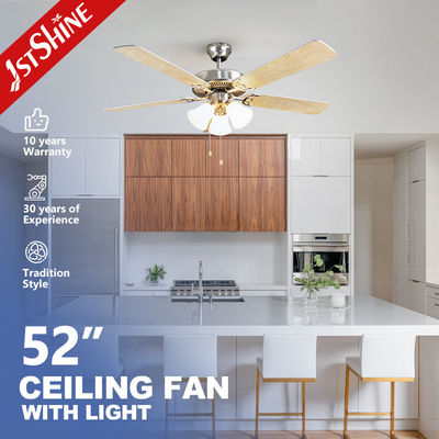 kaufen Metallklassischer AC-Motor-Deckenventilator mit leichten 5 Sperrholzblättern Online-Herstellung