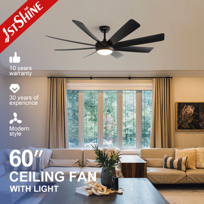 kaufen Gleichstromquelle 60 Zoll Schwarzer ABS-Deckenventilator mit LED-Beleuchtung und Plastikblättern Online-Herstellung