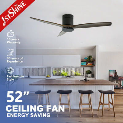 kaufen 3 Holzblätter Deckenventilator Niedrigprofil leise Energieeinsparende DC Motor Spülung Montage 52 Zoll Online-Herstellung