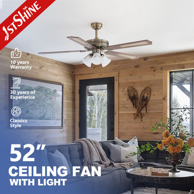 kaufen Traditioneller Deckenventilator Licht Satin Nickel Körper 3 Licht-Kit Wechselstrommotor Online-Herstellung
