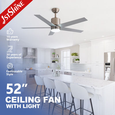 kaufen Satin Nickel Moderne LED-Deckenventilator mit 5 MDF-Klingen Online-Herstellung