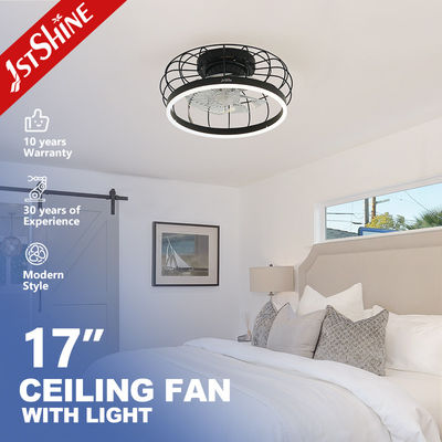 1stshine LED Modern Design Schwarz Flush Mount Deckenventilator mit Fernbedienungsschalter