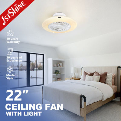 Modernes Design 22-Zoll-LED-Deckenventilator mit Sternenlampen und dimmbarem Licht Weiß