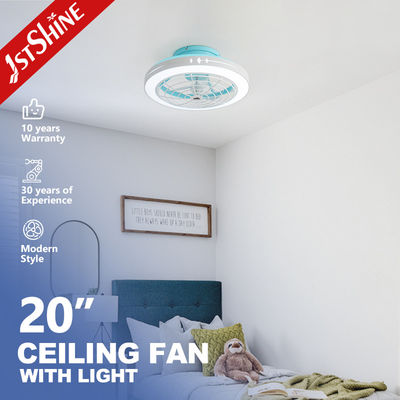 Guter Preis 20 Zoll blaue ABS-Läden Low Profile Deckenventilator mit Fernbedienung und Metalllampenkörper Online