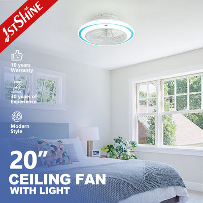 Kleiner 20 Zoll Flush Mount LED Deckenventilator mit Licht und Farbtemperatur 3000-6500K