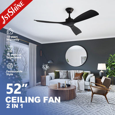 2in1 52' Smart Deckenventilator mit leichten Gleichspannmotor Hochgeschwindigkeit in Schwarz 6 Geschwindigkeitswahl
