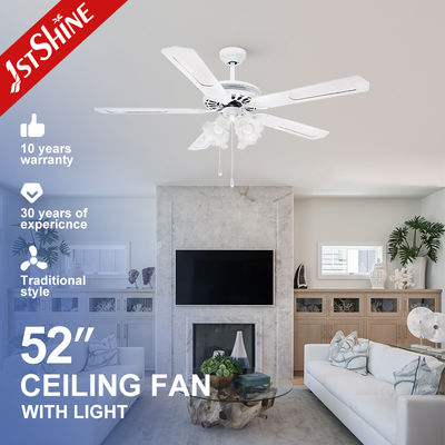 52 Zoll 132cm Dekoratives Ziehkettendeckenventilator mit Lampen und 5 Klingen 1stshine OEM