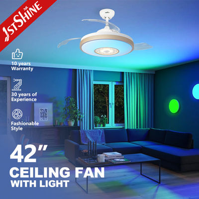 Stilvoller Metalldeckenventilator mit versteckten Klingen und LED-Lichtfunktion für Kühlluft