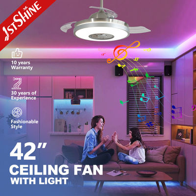 Guter Preis Luxuriöser, stilvoller LED-Deckenventilator mit Musik-Player und Fernbedienung Online