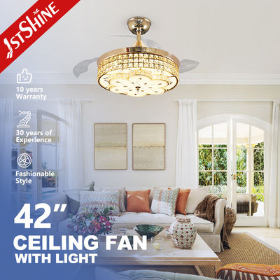 3000K Farbtemperatur 42 Zoll LED-Deckenventilator mit versteckten Klingen und Design