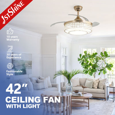 42 Zoll platzsparender, abnehmbarer LED-Deckenventilator mit Licht und Smart-App-Fernbedienung
