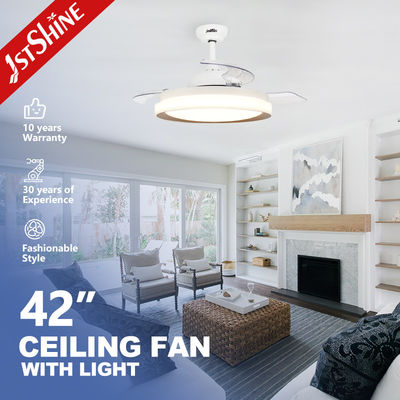AC/DC-Motor-Typ LED-Deckenventilator mit klappbaren klaren Klingen 42 Zoll Platz spart Design