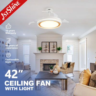 Guter Preis Standard Wind Modern Style LED Deckenventilator mit versteckten Klingen und PC Klingen in Weiß Online