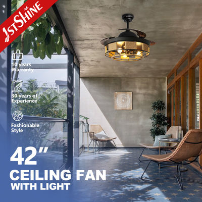 42 Zoll schwarzer abziehbarer Deckenventilator mit leichter Fernbedienung