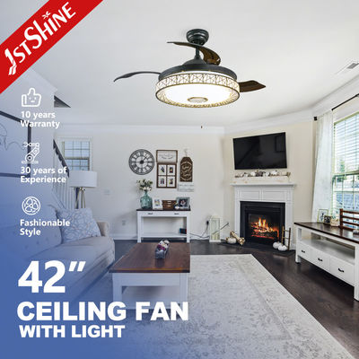 42 Zoll Multifunktions-LED-Musikdeckenventilator mit Hifi-Lautsprecher und RGB-Disco-Licht