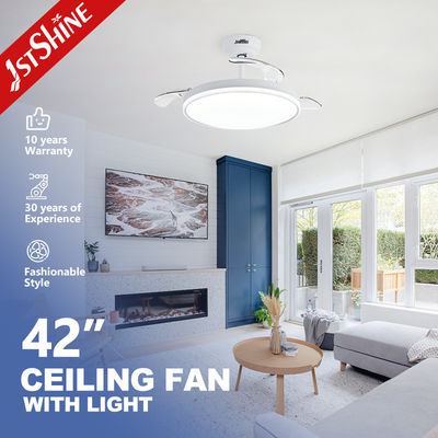 Einziehbares intelligentes LED-Deckenlüfter-Licht, ruhiges DC-Bewegungsventilator-Licht