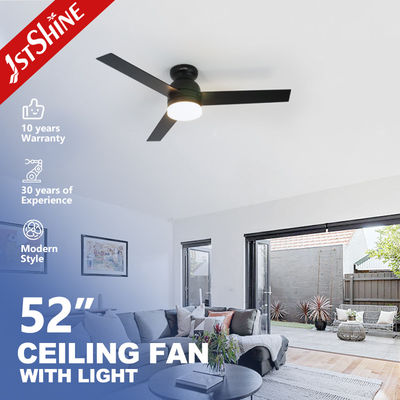 Niedrige Decke Schwarze MDF-Blatten Deckenventilator mit Fernbedienung und 1450lm Leuchtstrom
