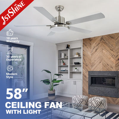 Smart Home 58-Zoll-Deckenventilator mit 5 MDF-Klingen und Fernbedienung 3 Farb-LED-Licht