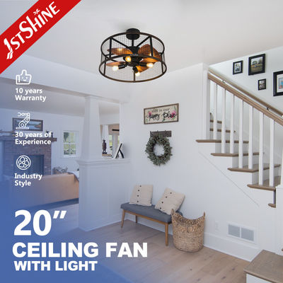 Downrod Mount Fernbedienung Käfig Deckenventilator 20in mit Licht