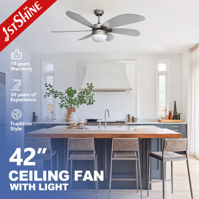 Simple Home 6 MDF-Klingen Silberfarben Deckenventilator mit Fernbedienung und AC/DC-Motor