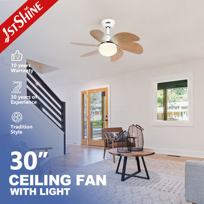 Dekorative kleine LED-Deckenventilator Modern 6 Holz Klinge Smart Fernbedienung