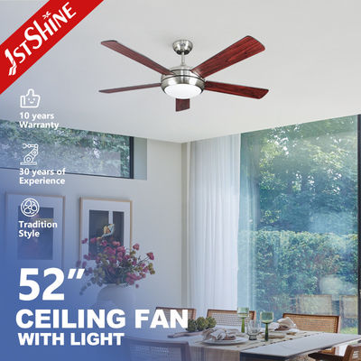 Guter Preis 110V/50Hz Spannung 1stshine 52 Zoll Luftkühlung Gleichstrommotor 5 Sperrholz Klinge Moderne LED Deckenventilatoren mit Lichtern Online