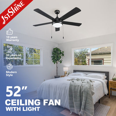 2022 52 Zoll Schwarze Geräte Asiatischer Deckenventilator mit Licht und Fernbedienung von 1stshine