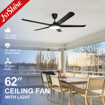 62 Zoll schwarzer Kunststoff Moderne LED Deckenventilator Blatt DC Motor 3 Farbe 52.4W