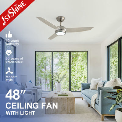 48-Zoll-LED-Deckenventilator mit ABS-Klingen mit farbenfrohem Design und 3-farbiger LED-Beleuchtung