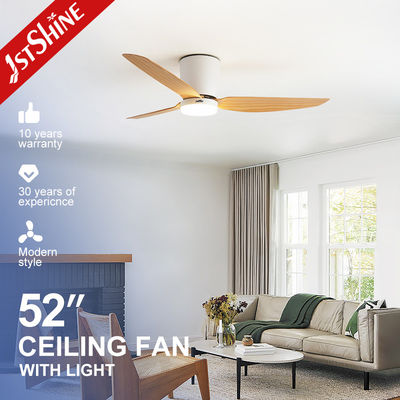 Anpassbare Beleuchtung 52-Zoll Flush Mount Deckenventilator mit Fernbedienung und 3-Farb-LED-Licht