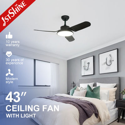 Moderner 43-Zoll-Schwarzer LED-Deckenventilator mit stillen Motor und Klimaanlage