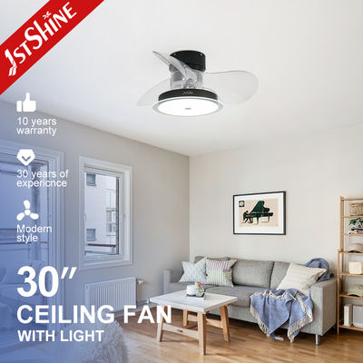 30 Zoll LED-Beleuchtung Deckenventilator 3 ABS klare Klingen Weicher Wind und APP Schalter Stil 2-