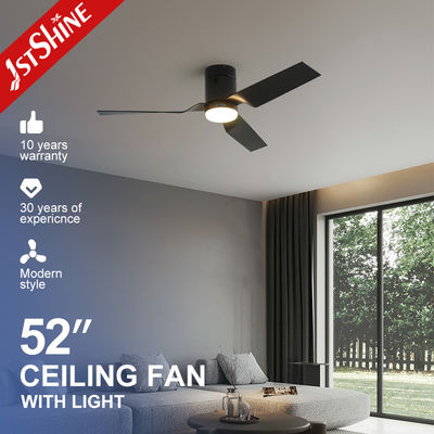 Niedriges Profil 52 Zoll Smart Led Deckenventilator Flush Mount 3 Abs Klingen mit Lautsprecher