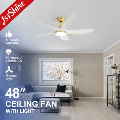 5 Plastikblatte Deckenventilator mit dimmbarer LED-Leuchte Weiß Schwarz Gleichstrommotor geringer Lärm