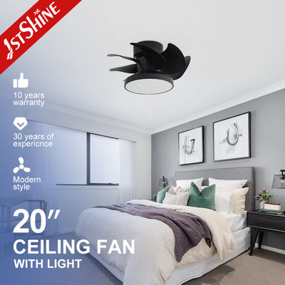 LED-Lichtquelle Mini-Deckenventilator 1stshine ODM Schwarze Farbe Platzersparnis mit ABS-Klingen
