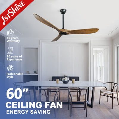 Niedrige MOQ Holzblattdeckenventilator mit Standardwindtyp und 15cm Aufhängerlänge
