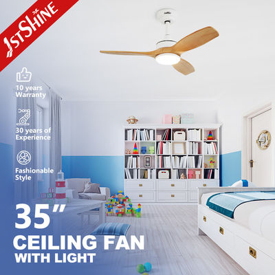 Kleine Raum 35 Zoll Massivholzblätter Deckenventilator mit LED-Lichtmotor DC reines Kupfer