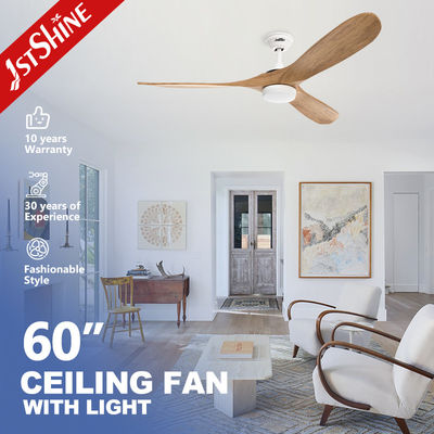 1stshine Holzblätter Deckenventilator mit Licht und 3000k/4000k/6000k Farbtemperatur