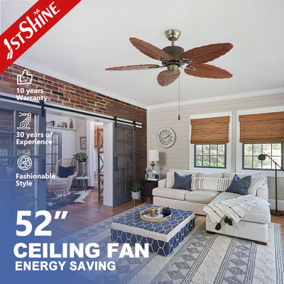 1stshine Deckenventilator-Haus mit Massivholzblättern und 3-Geschwindigkeits-Zugkettenregelung