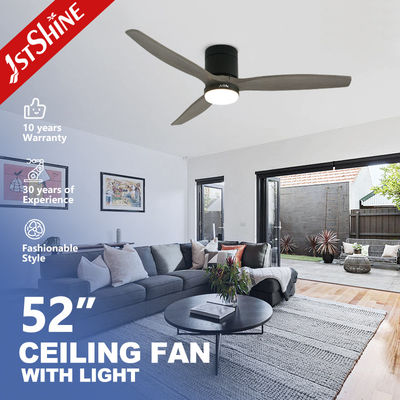 Dekoratives Massivholz Flush Mount Deckenventilator mit LED-Licht 5 Geschwindigkeit Fernbedienung