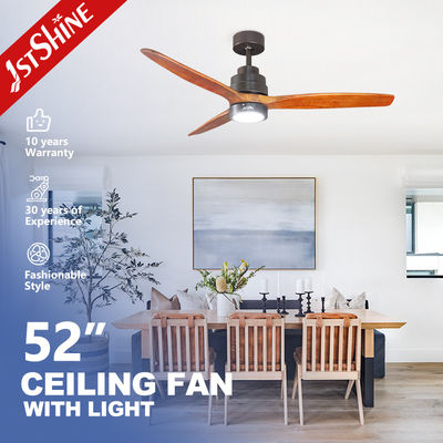 Fernbedienung 52 Zoll Massivholz LED-Deckenventilator mit Licht und dekorativem LED-Design