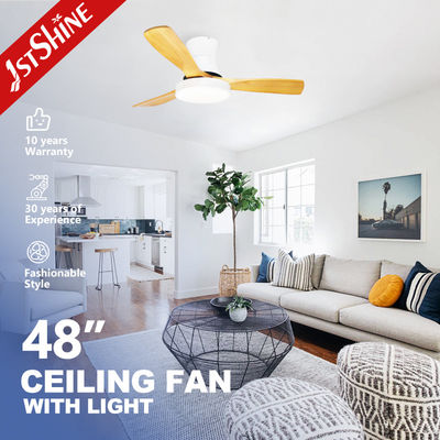 Moderne nordische Art 48 Zoll 3 Holzblätter Deckenventilator mit LED-Licht Energieeinsparung